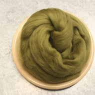 Olive Superfine Merino Wool Roving - 1 oz - Nuno Felting / Wet Felting / Felting Supplies / Green Roving / Extra Fine / Superfine Roving