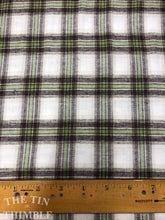 Load image into Gallery viewer, Plaid Flannel Fabric / Cotton Fabric / Green Brown Plaid / 1 Yard / Fabric by Yard / Garment Fabric / Flannel Plaid / Plaid Fabric
