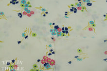 Load image into Gallery viewer, Floral Fabric / Cotton Fabric -1 Yard - Pink Blue Floral Print Fabric / White Fabric / Pink and Blue Fabric / Navy and Pink Floral
