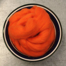Load image into Gallery viewer, Orange Merino Wool Roving - 1 oz - Nuno Felting / Wet Felting / Felting Supplies / Hand Felting / Needle Felting / Fiber Art
