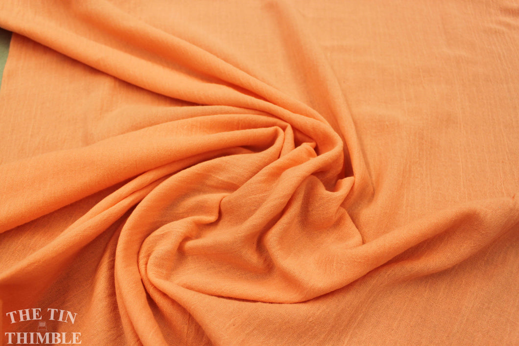 Gauze / Salmon Gauze / Peach Gauze / Orange Gauze -1 Yard - Cotton Gauze / Solid Peach / Gauze Fabric / Orange Gauze