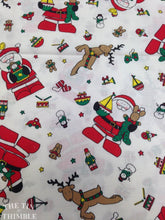 Load image into Gallery viewer, Christmas Print by Sue Dreamer for Fabric Country - 1 Yard / Santa Fabric / Snowman Fabric / Reindeer Fabric / Teddy Bear Fabric / Toy Print
