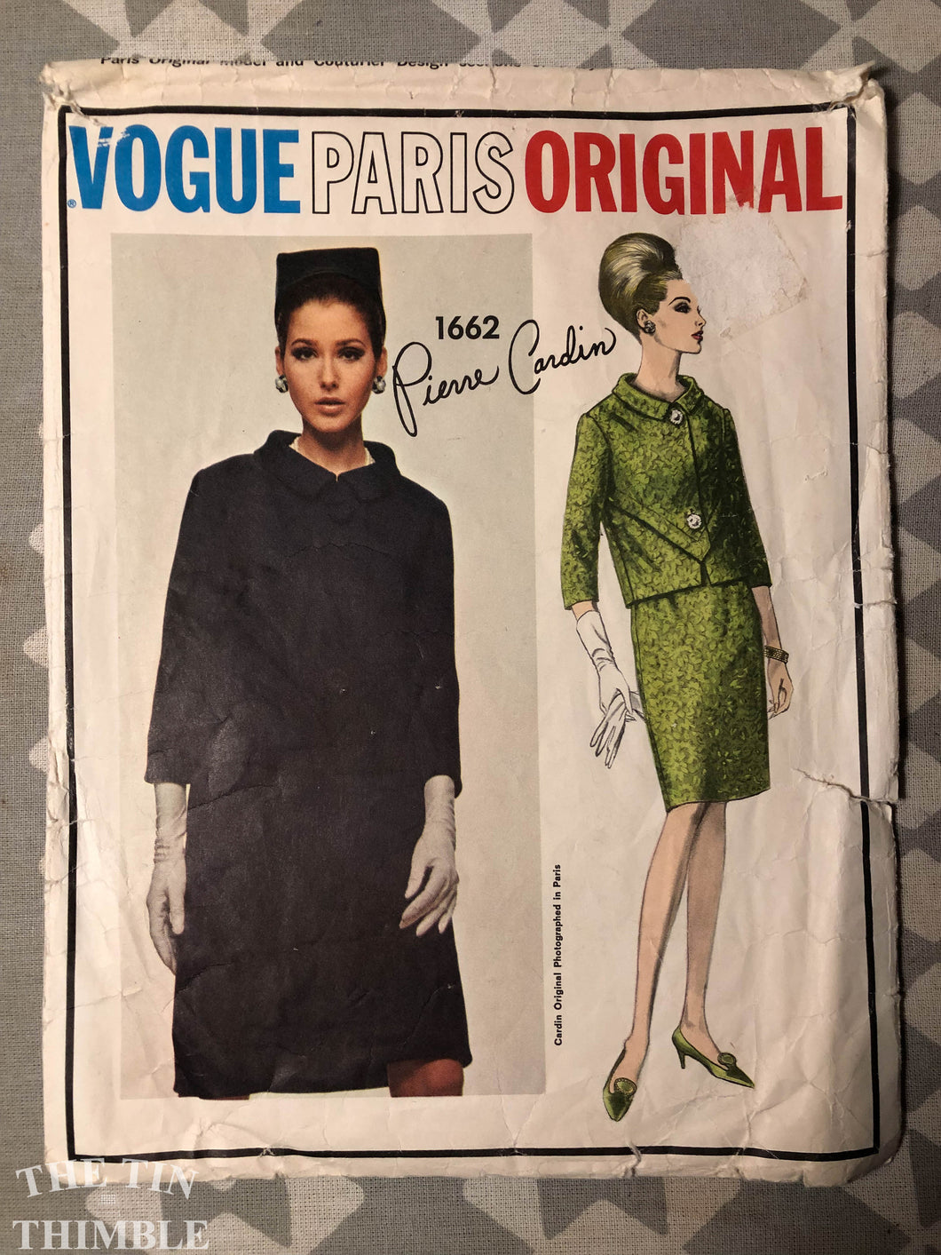 Vintage 1960s Vogue Paris Original 1662 Pierre Cardin Dress Size 10 Breast 31