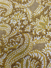 Load image into Gallery viewer, Brown &amp; Yellow Cotton / Paisley Print / Floral Yardage / Brown Floral / Cotton by Yard / Brown Yellow White Fabric / Brown Yellow Print

