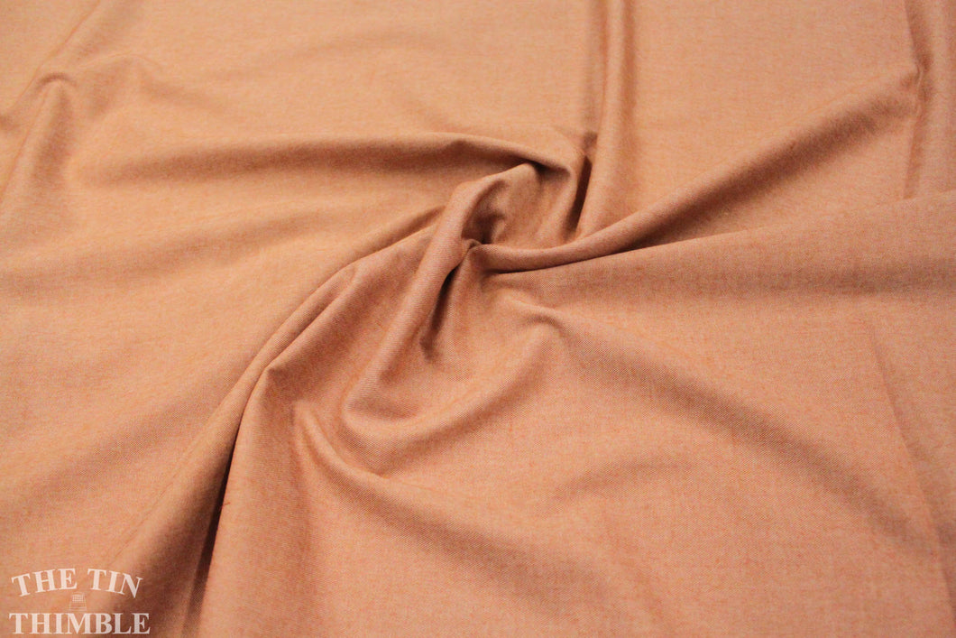 Rust Chambray Fabric -1 Yard- Cotton Chambray / Fabric by Yard / Chambray by Yard / Chambray Yardage / Rust Chambray / Red Chambray