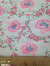 Load image into Gallery viewer, Flannel Vintage Fabric with a Pink, White, Blue and Red Floral Print - 1 Yard - 100% Cotton Flannel

