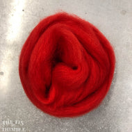 Chilli Pepper CORRIEDALE Wool Roving - 1 oz - Nuno Felting / Wet Felting / Felting Supplies / Hand Felting / Needle Felting