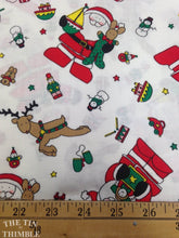 Load image into Gallery viewer, Christmas Print by Sue Dreamer for Fabric Country - 1 Yard / Santa Fabric / Snowman Fabric / Reindeer Fabric / Teddy Bear Fabric / Toy Print
