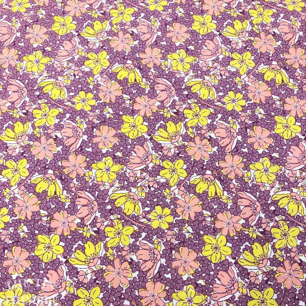Ruby's Treasures by Barbara J Eikmeier / Purple Cotton / Floral Quilting Print /  1 Yard / Cotton Fabric / Fabric by Yard / 30s Reproduction