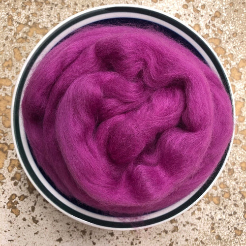 Magenta Pink Merino Wool Roving for Felting, Spinning or Weaving - 21.5 micron - 1 oz