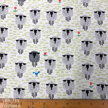 Load image into Gallery viewer, Happy Drawing by Ed Emberley for Cloud 9 Fabric - Sheep - Organic Cotton Fabric - 1 Yard
