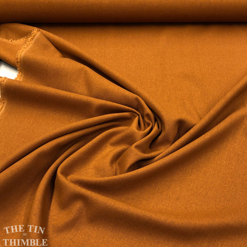 Laundered Rayon by the Yard / Linen Blend Fabric / Golden Brown Linen / Linen Fabric / Linen Rayon Blend