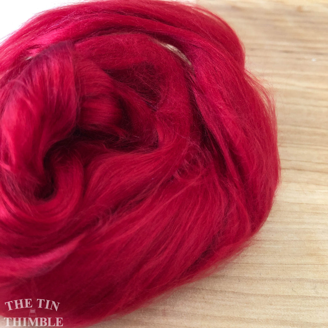 Cultivated Bombyx (Mulberry) Silk Fiber for Spinning or Felting in Passion - 3.5 Grams or More