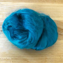 Load image into Gallery viewer, Cultivated Bombyx (Mulberry) Silk Fiber for Spinning or Felting in Cobalt Blue - 3.5 Grams or More
