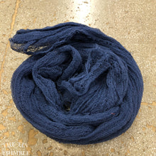 Load image into Gallery viewer, Hand Dyed Cotton Gauze Scrim Cheesecloth Scarf for Nuno Felting in Navy / Scarf for Felting or Wearing as Is
