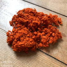 Load image into Gallery viewer, Orange Dyed Wool Nepps or Nibs for Felting by DHG / 1/8 Oz or More / Commercially Dyed Textural Fibers for Nuno or Wet Felting
