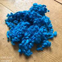 Load image into Gallery viewer, Electric Blue Dyed Wool Nepps or Nibs for Felting by DHG / 1/8 Oz or More / Commercially Dyed Textural Fibers for Nuno or Wet Felting
