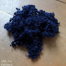 Load image into Gallery viewer, Navy Blue Dyed Wool Nepps or Nibs for Felting by DHG / 1/8 Oz or More / Commercially Dyed Textural Fibers for Nuno or Wet Felting
