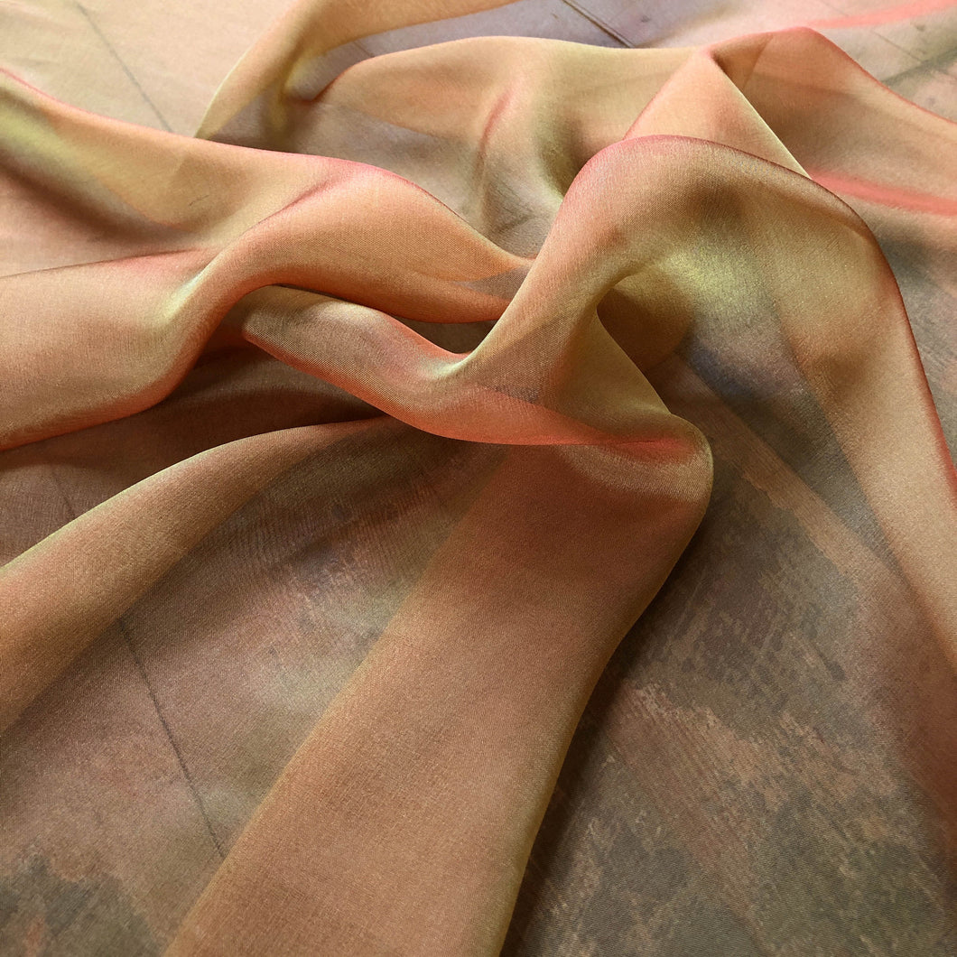 Iridescent Silk Chiffon Fabric by the Yard / Great for Nuno Felting / 54
