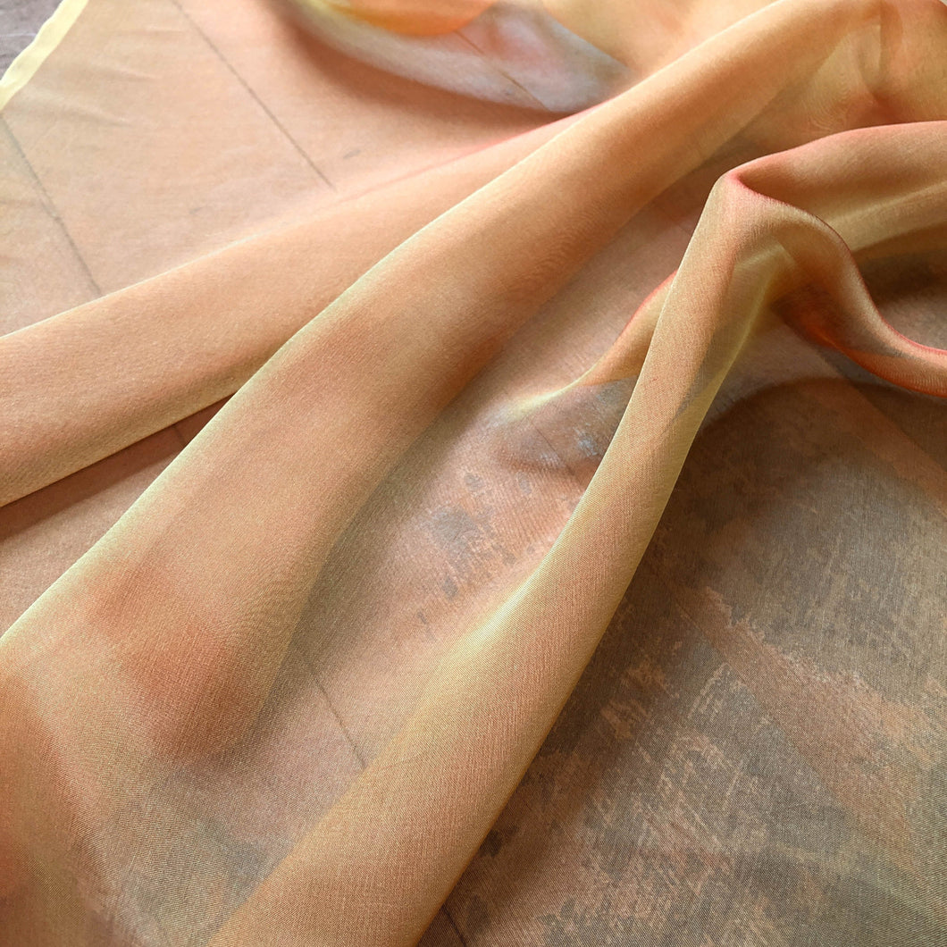Iridescent Silk Chiffon Fabric Piece / Great for Nuno Felting / 108