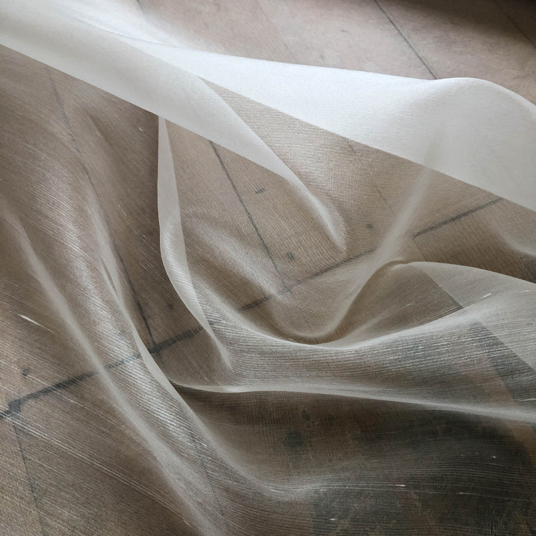 100% Silk Shantung Organza Fabric Yardage in Natural White  - 7/8 Yard - Silk for Felting, Sewing or Dyeing