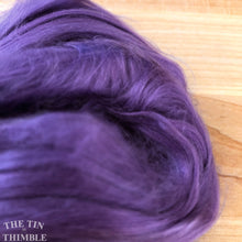 Load image into Gallery viewer, Cultivated Bombyx (Mulberry) Silk Fiber for Spinning or Felting in Violet Purple - 3.5 Grams or More
