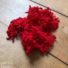 Load image into Gallery viewer, Red Dyed Wool Nepps or Nibs for Felting by DHG / 1/8 Oz or More / Commercially Dyed Textural Fibers for Nuno or Wet Felting

