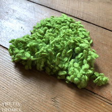 Load image into Gallery viewer, Green Dyed Wool Nepps or Nibs for Felting by DHG / 1/8 Oz or More / Commercially Dyed Textural Fibers for Nuno or Wet Felting

