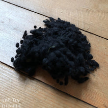 Load image into Gallery viewer, Black Dyed Wool Nepps or Nibs for Felting by DHG / 1/8 Oz or More / Commercially Dyed Textural Fibers for Nuno or Wet Felting
