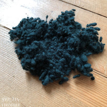 Load image into Gallery viewer, Dark Teal Dyed Wool Nepps or Nibs for Felting by DHG / 1/8 Oz or More / Commercially Dyed Textural Fibers for Nuno or Wet Felting
