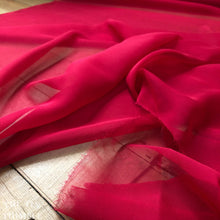 Load image into Gallery viewer, Silk Chiffon Fabric by the Yard Great for Nuno Felting - 45&quot; Wide in Matte Red - Roughly 6 Momme Count

