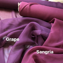 Load image into Gallery viewer, Silk Chiffon Fabric by the Yard / Great for Nuno Felting / 45&quot; Wide / Matte Sangria / Roughly 6 Momme Count

