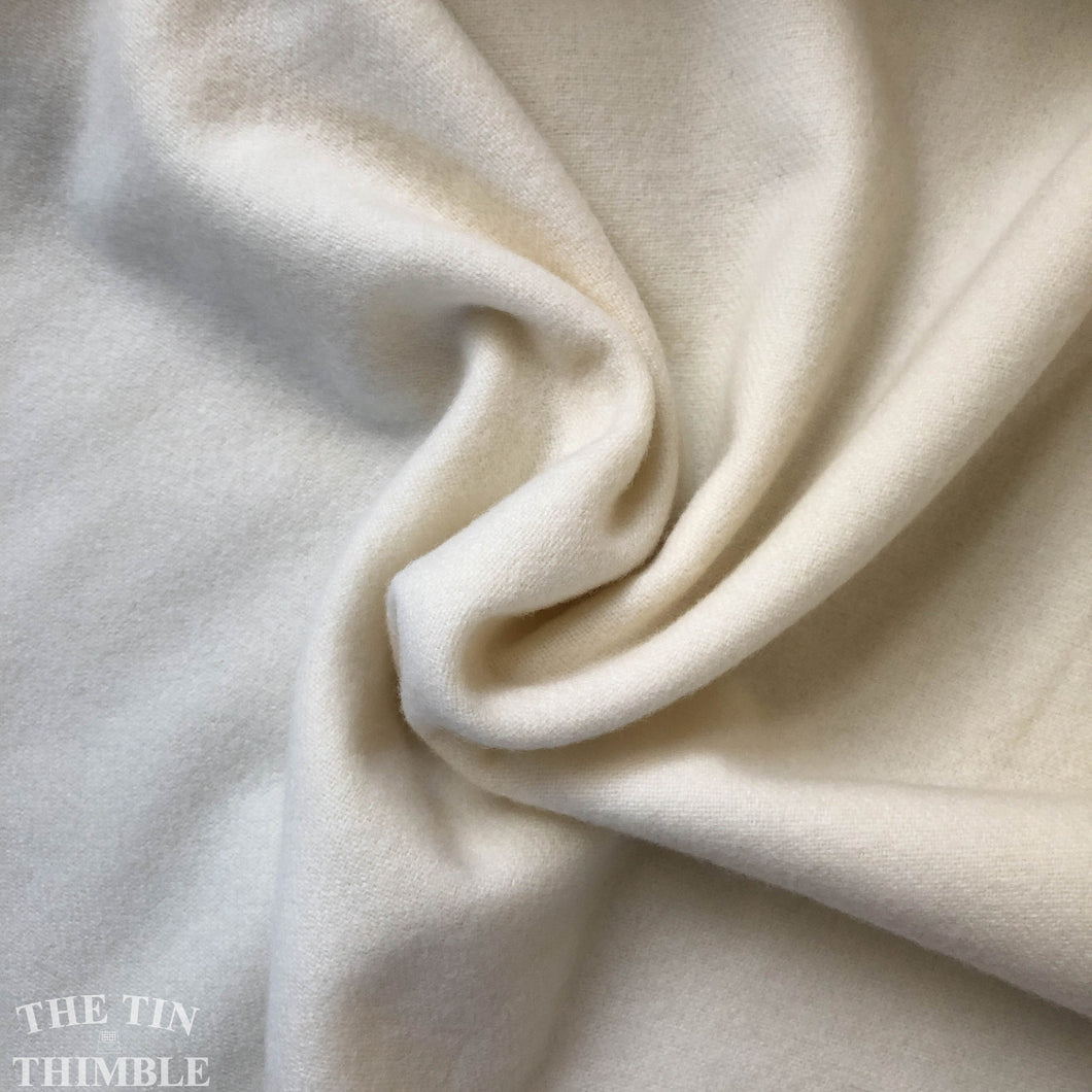 100% Wool Flannel Weight Fabric in Natural White - 1 Yard - Made in America - Great for Eco Printing, Eco Dyeing, Quilting and Sewing