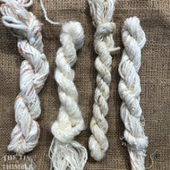 Fiber Frenzy Bundle / Mixed Bundle of Yarn in Off White / Great for Felting / Approximately 24 Yards / 8 Strands Each 3 Yards Long