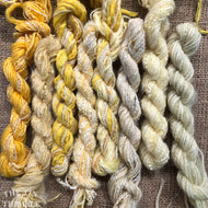 Fiber Frenzy Bundle / ONE Mixed Bundle of Yarn in Yellow / Great for Felting / Approximately 24 Yards / 8 Strands Each 3 Yards Long