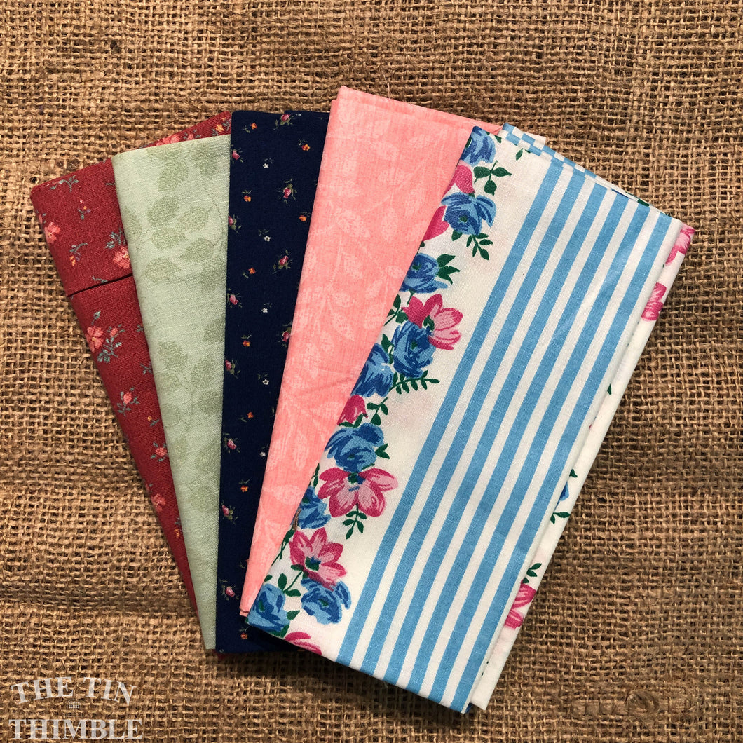 Fat Quarter Bundle / Pink & Blue Fabric / Fat Quarters / Quilting Fabric / Fat 1/4 / Great for Making Masks! / 100% Cotton