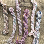 Fiber Frenzy Bundle / ONE Mixed Skein of Yarn in Light Pink / Great for Felting / Approximately 24 Yards / 8 Strands Each 3 Yards Long