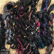 Fiber Frenzy Bundle / ONE Mixed Skein of Yarn in Black / Great for Felting / Approximately 24 Yards / 8 Strands Each 3 Yards Long