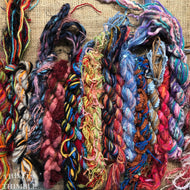 Fiber Frenzy Bundle / ONE Mixed Bundle of Yarn in Multi Color / Great for Felting / Approximately 24 Yards / 8 Strands Each 3 Yards Long