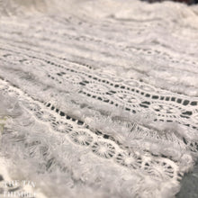 Load image into Gallery viewer, Crocheted Lace - 1 Yard - Cotton Textural Lace in Off White
