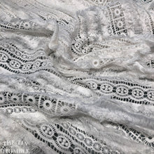 Load image into Gallery viewer, Crocheted Lace - 1 Yard - Cotton Textural Lace in Off White
