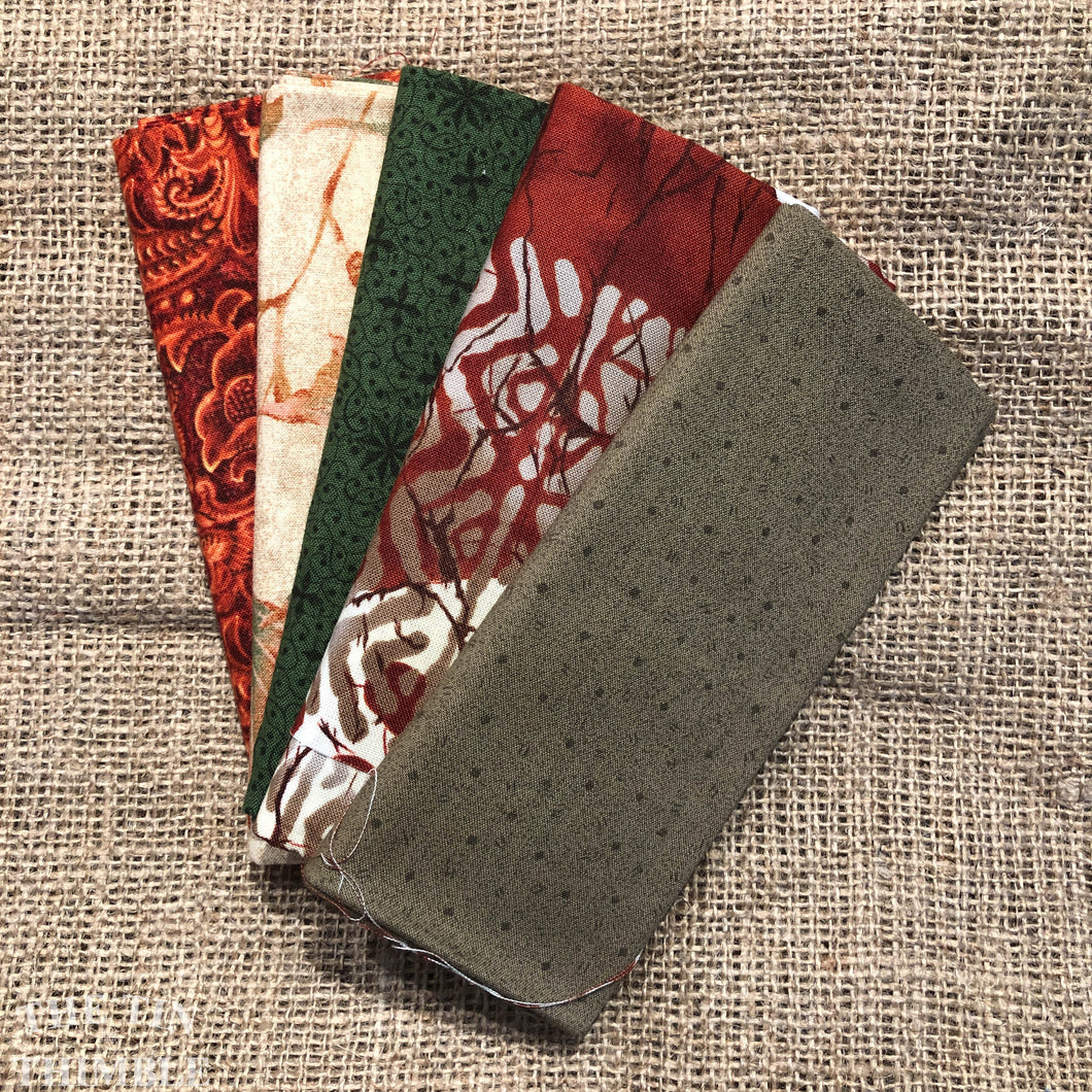 Fat Quarter Bundle / Rust and Green Fabric / Fat Quarters / Quilting Fabric / Fat 1/4 / Great for Making Masks! / 100% Cotton