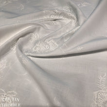 Load image into Gallery viewer, Embroidered Cotton Lawn in White - 1 Yard - 100% Cotton Lawn by the Yard
