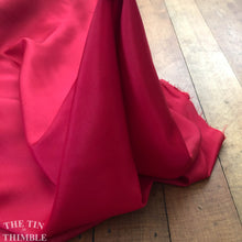 Load image into Gallery viewer, Silk Fabric / China Silk / Habotai Silk / 1 Yard / 100% Silk / Bright Red Silk / Red Silk / Silk by Yard / Garment Fabric / Silk for Felting

