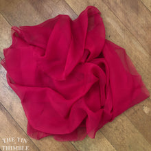 Load image into Gallery viewer, Pure Silk Chiffon Scarf with Unfinished Edges / Great for Nuno Felting / Approx. 14&quot; x 90&quot; / Matte Red
