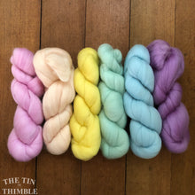 Load image into Gallery viewer, Merino Wool Roving Pack - The Pastels - Six Colors, 1 Ounce Each - High Quality Merino Wool for Felting, Weaving and Spinning
