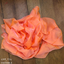 Load image into Gallery viewer, Pure Silk Chiffon Scarf with Unfinished Edges / Great for Nuno Felting / Approx. 14&quot; x 90&quot; / Iridescent Coral
