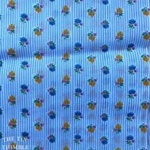 Load image into Gallery viewer, 1970s Lightweight Cotton/Poly Blend Sheer Floral Stripe Vintage Fabric - By the Yard
