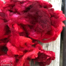 Load image into Gallery viewer, Hand Dyed Mystery Wool Fiber - 1 Ounce - Needle Felting, Wet Felting, Weaving and Crafts - Red

