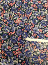 Load image into Gallery viewer, Purple Floral Quilting Fabric by Cranston Print Works - 3/4 Yard / Cotton / Cotton Floral / White Flowers / Purple White
